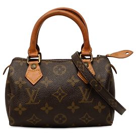 Brown Louis Vuitton Monogram Mini Speedy HL Satchel Brown