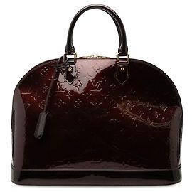Purple Louis Vuitton Monogram Vernis Alma GM Handbag Purple
