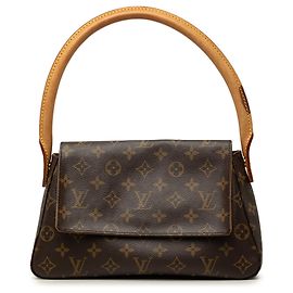 Bolsa de Ombro Mini Looping Monogram Louis Vuitton Castanha Marrom