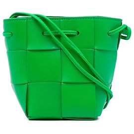 Borsa a secchiello Mini Nappa Maxi Intrecciato Cassette Bottega Veneta Verde Verde