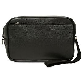 Black Louis Vuitton Taiga Pochette Kaluga Clutch Bag Black