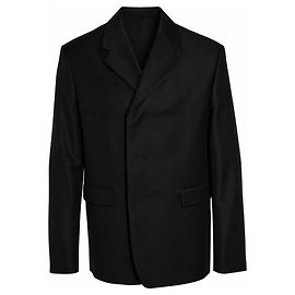 Prada, blazer in lana e mohair nero Nero