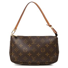 Bolso de hombro Louis Vuitton Monogram Pochette Accessoires Marrón Castaño