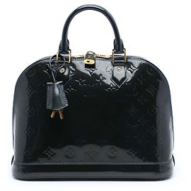 Green Louis Vuitton Monogram Vernis Alma PM Handbag Green
