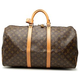 Saco de Viagem Louis Vuitton Monogram Keepall 50 Castanho Marrom