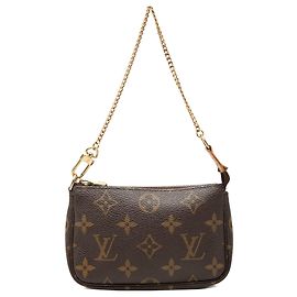 Bolsa de Mão Mini Pochette Accessoires Louis Vuitton Monogram Castanha Marrom
