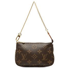 Bolsa de Mão Mini Pochette Accessoires Monogram Louis Vuitton Castanha Marrom