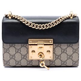 Bolso Bandolera Gucci Small GG Supreme Padlock Negro Negro