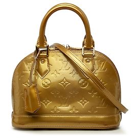 Sac Satchel Alma BB Louis Vuitton Monogram Vernis Gold Doré