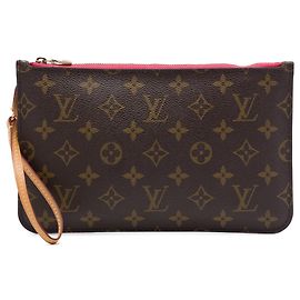 Brown Louis Vuitton Monogram Neverfull MM Pouch Brown