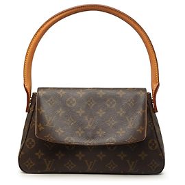 Sac à épaule Mini Looping Monogram Louis Vuitton marron Marron