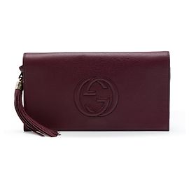 Clutch Soho Disco Gucci de piel de becerro roja Roja