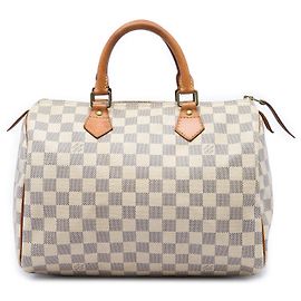 Bolsa Boston Louis Vuitton Damier Azur Speedy 30 Branca Branco