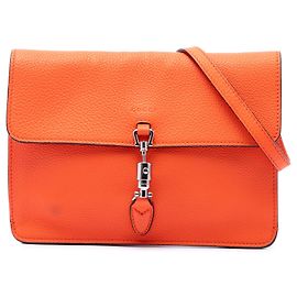 Bolsa Transversal Conversível Jackie em Pele de Bezerro Laranja Gucci Laranja