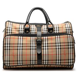 Burberry Haymarket Check Canvas Reisetasche Schwarz Schwarz