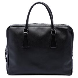 Mala de negócios Prada Saffiano preta Preto