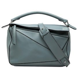 Bolsa Puzzle Medium em pele de bezerro azul LOEWE Azul