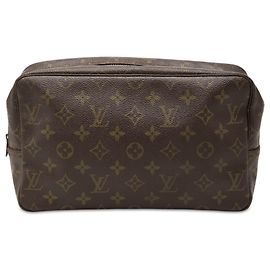Brown Louis Vuitton Monogram Trousse Toilette 28 Clutch Bag Brown