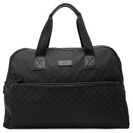 Borsa da viaggio Gucci GG in nylon nera Nero