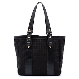 Sac cabas Fendi Zucchino Canvas noir Noir