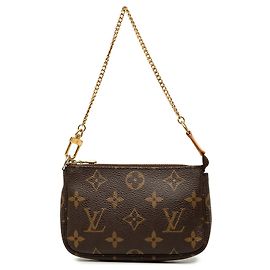 Borsa a mano Louis Vuitton Monogram Mini Pochette Accessoires Marrone Marrone