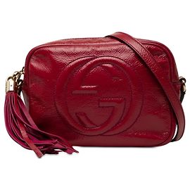 Borsa a tracolla Gucci Soho Disco in vernice rosa Rosa
