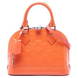 Orange Louis Vuitton Monogram Vernis Alma BB Satchel Orange