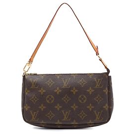 Bolso de hombro Louis Vuitton Monogram Pochette Accessoires Marrón Castaño