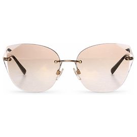 Chanel, Rimless mirrored sunglasses in beige Other