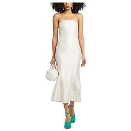 Autre Marque Robe midi sirène en soie crème 8 By Yoox Écru