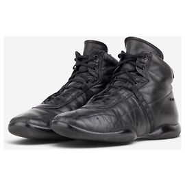 Prada 2000s High-Top Sports Racing Sneakers Black