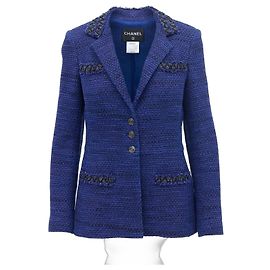 Veste Chanel Printemps 2009 en tweed indigo Bleu