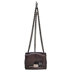 Barbara Bui Bolsa de Ombro em Couro Metalizado Bronze
