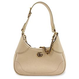 Gucci Aphrodite Leather Small Beige