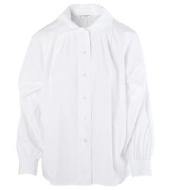 Camicia bianca arricciata Yves Saint Laurent Rive Gauche – anni '80 Bianco Altro