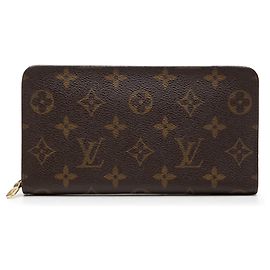 Brown Louis Vuitton Monogram Porte Monnaie Zippy Long Wallet Brown