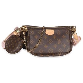 Louis Vuitton Rose Clair Monogram Canvas Multi Pochette Marrom