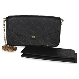 Louis Vuitton Black Monogram Empreinte Felicie Pochette Nero