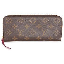 Carteira Louis Vuitton Clemence em Canvas Monogram Fuchsia Marrom