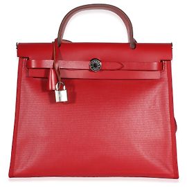 Hermès Rouge Piment Vache Hunter Berline Herbag Zip 31 PM PHW Rouge