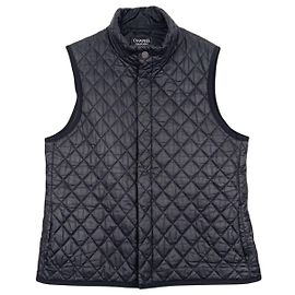 Chanel by Karl Lagerfeld 2010er CC gesteppte Puffer Biker Weste Schwarz
