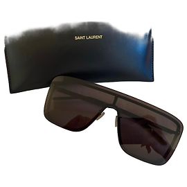 Autre Marque Óculos de Sol Saint Laurent Mask em Metal Preto Preto