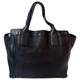 Bolso Tote Chloé de cuero negro Negro Beige