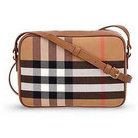 Burberry Bolsa Tiracolo Haymarket Check Marrom Preto Branco Vermelho Bege