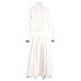 Vestido de algodón blanco Thom Browne Blanco