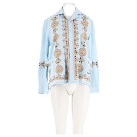 Autre Marque Camisa de algodón azul BAZISZT Azul