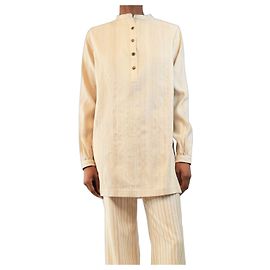 Loro Piana Beige tunic textured top - size UK 4 Other