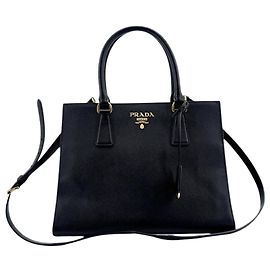 Prada Black Saffiano leather 2way bag Black