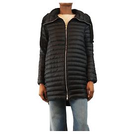 Moncler Black Longue Saison down coat - size UK 8 Black