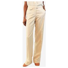 Loro Piana Pantalones beige de raya diplomática - size UK 10 Otro